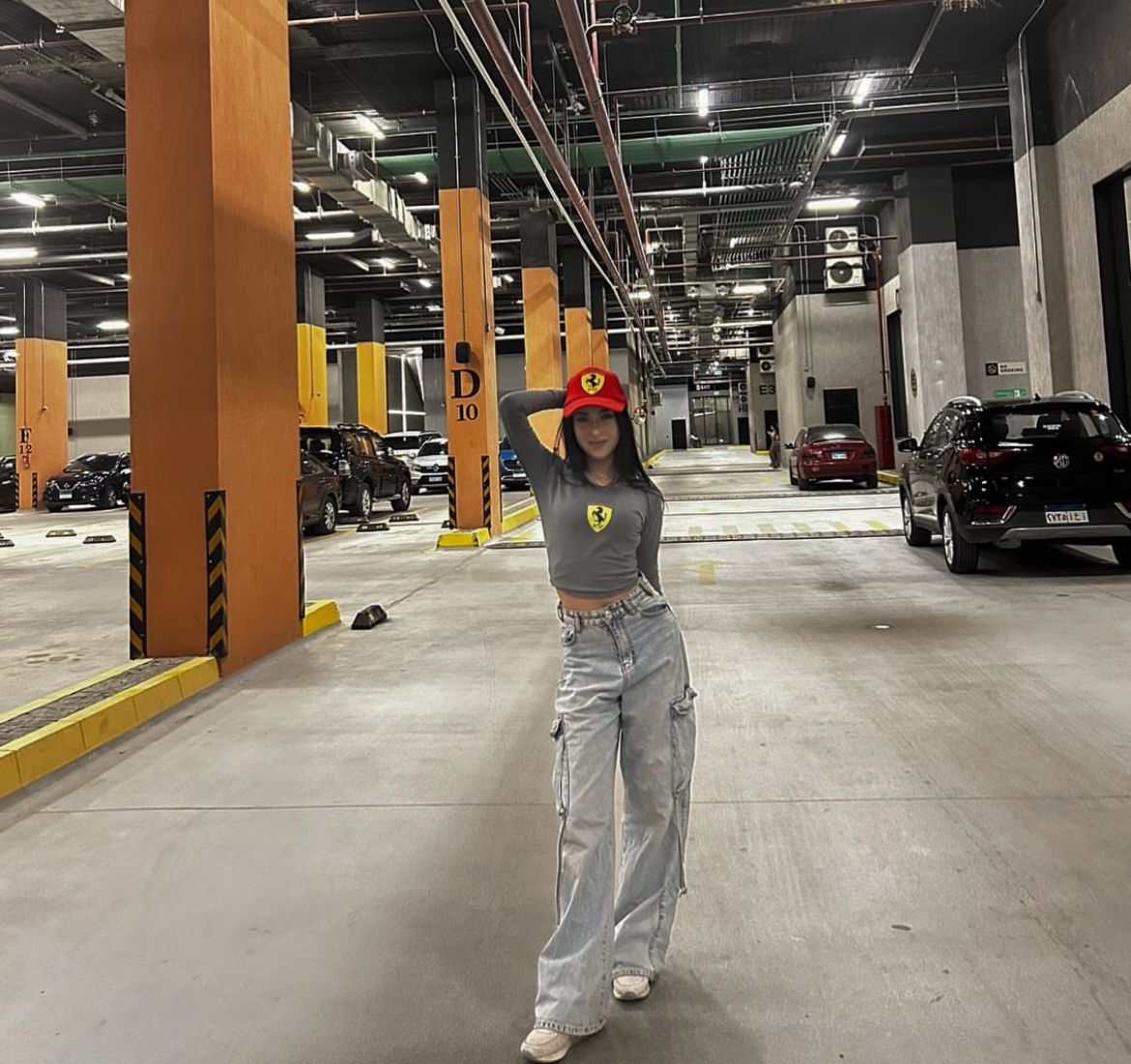 Gray Ferrari Track Long Sleeve Top