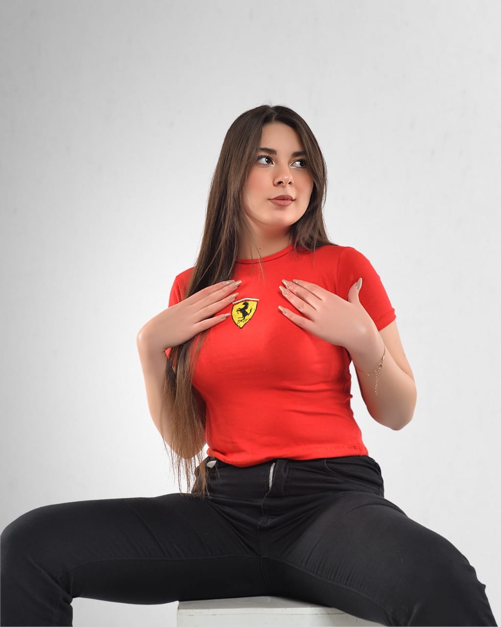 Top SHORT-SLEEVE RED FERRARI