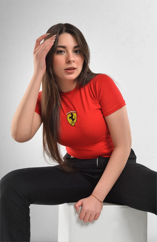 Top SHORT-SLEEVE RED FERRARI