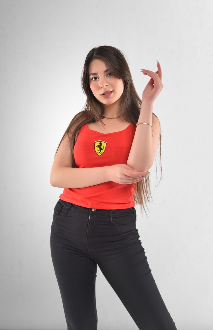 Top CUT FERRARI red