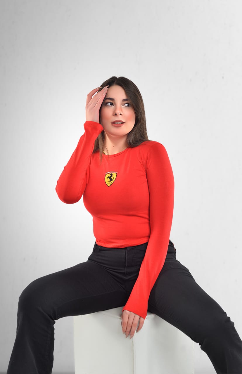 Top LONG-SLEEVE RED