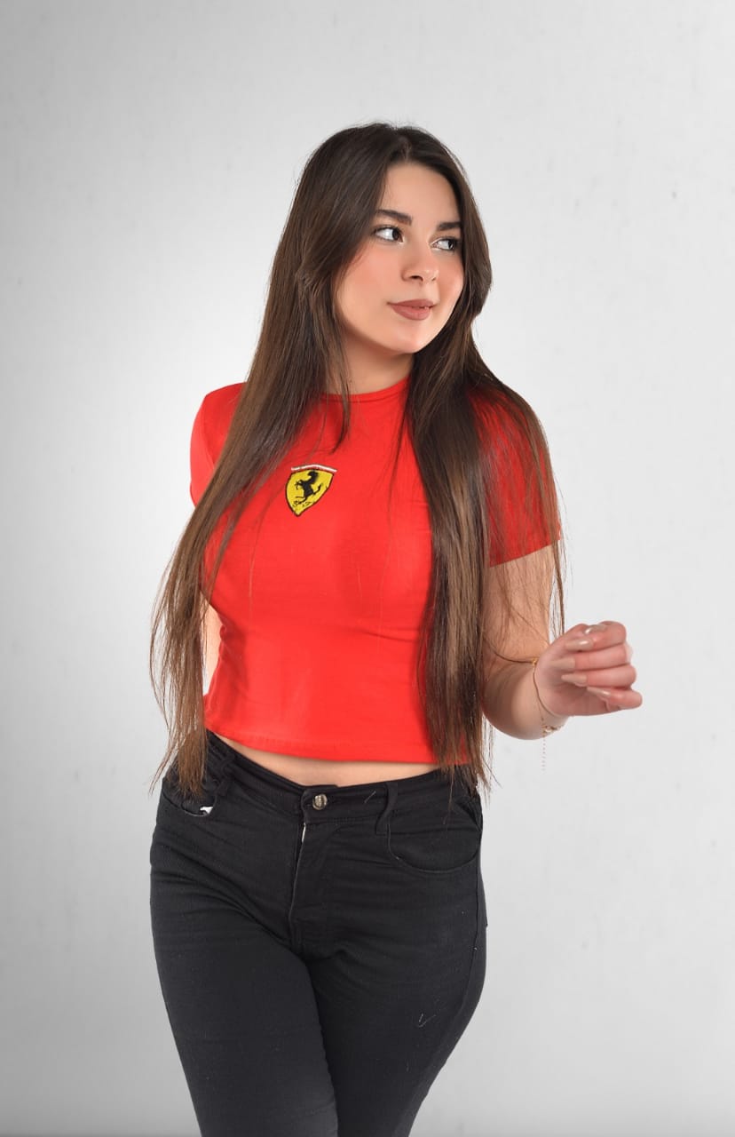 Top SHORT-SLEEVE RED FERRARI