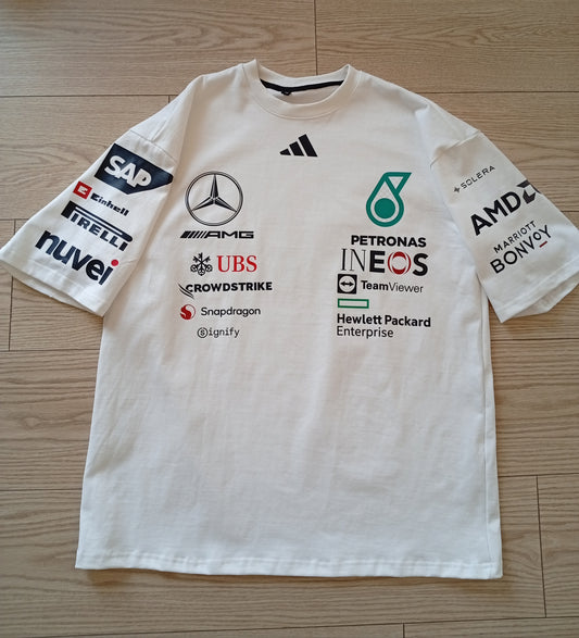 Mercedes AMG white oversized tshirt unisex