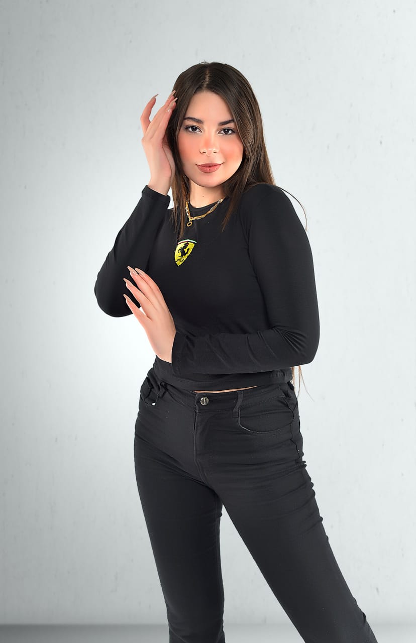 Top LONG-SLEEVE FERRARI black