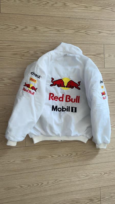 Adult F1 Vintage Racing Redbull Performance Racing Jacket Embroidered Cotton Padded white Redbull Jacket