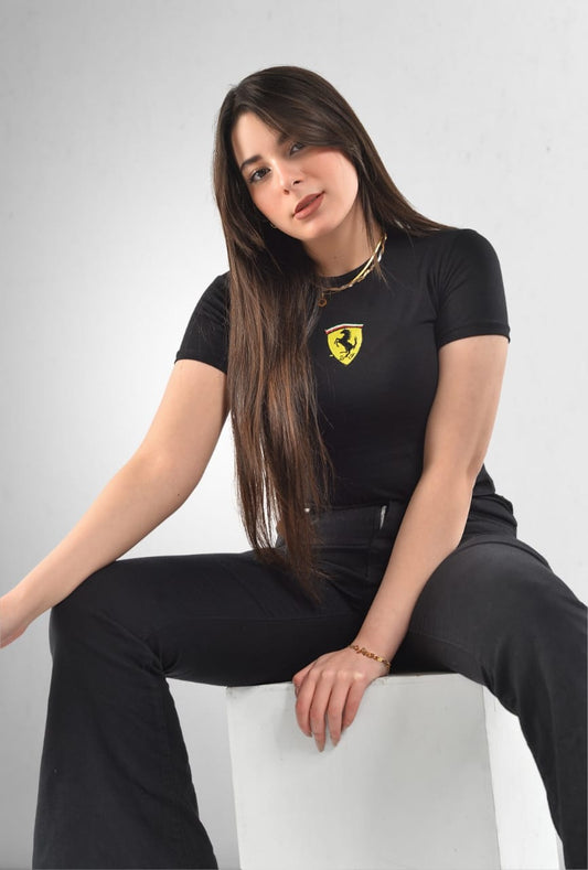 Top SHORT-SLEEVE FERRARI BLACK